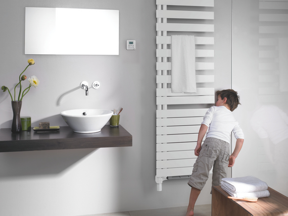 Rendering Zehnder Roda Twist Spa Air Asym Decorative radiator Front view