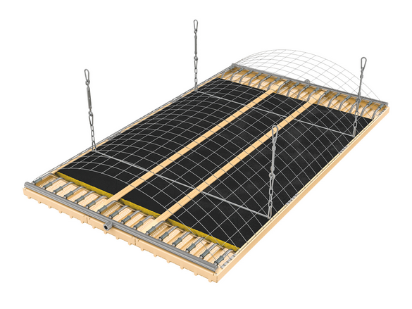 Rendering Zehnder ZFP Heating and cooling ceiling system Top view